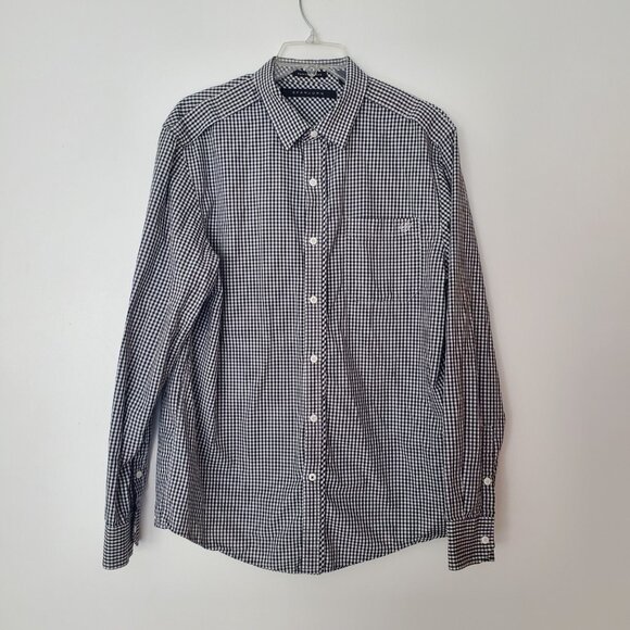 Sean John Dress Shirt Tailored Fit Black Checkered Diamond Mens Large EUC - Picture 2 of 9